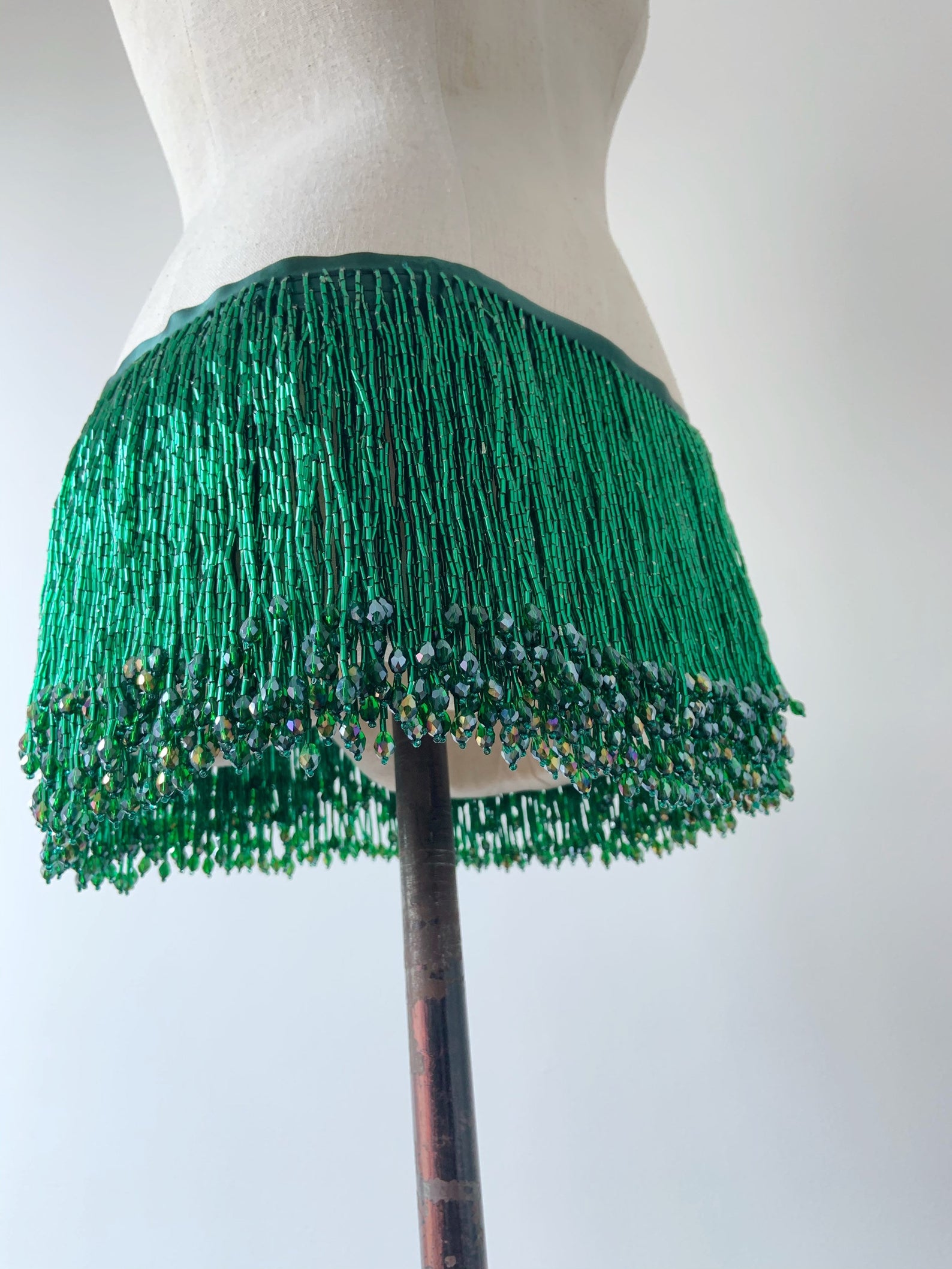 Beaded Trim Fringe - 1 Yard yeşil boncuk Fringe püskül