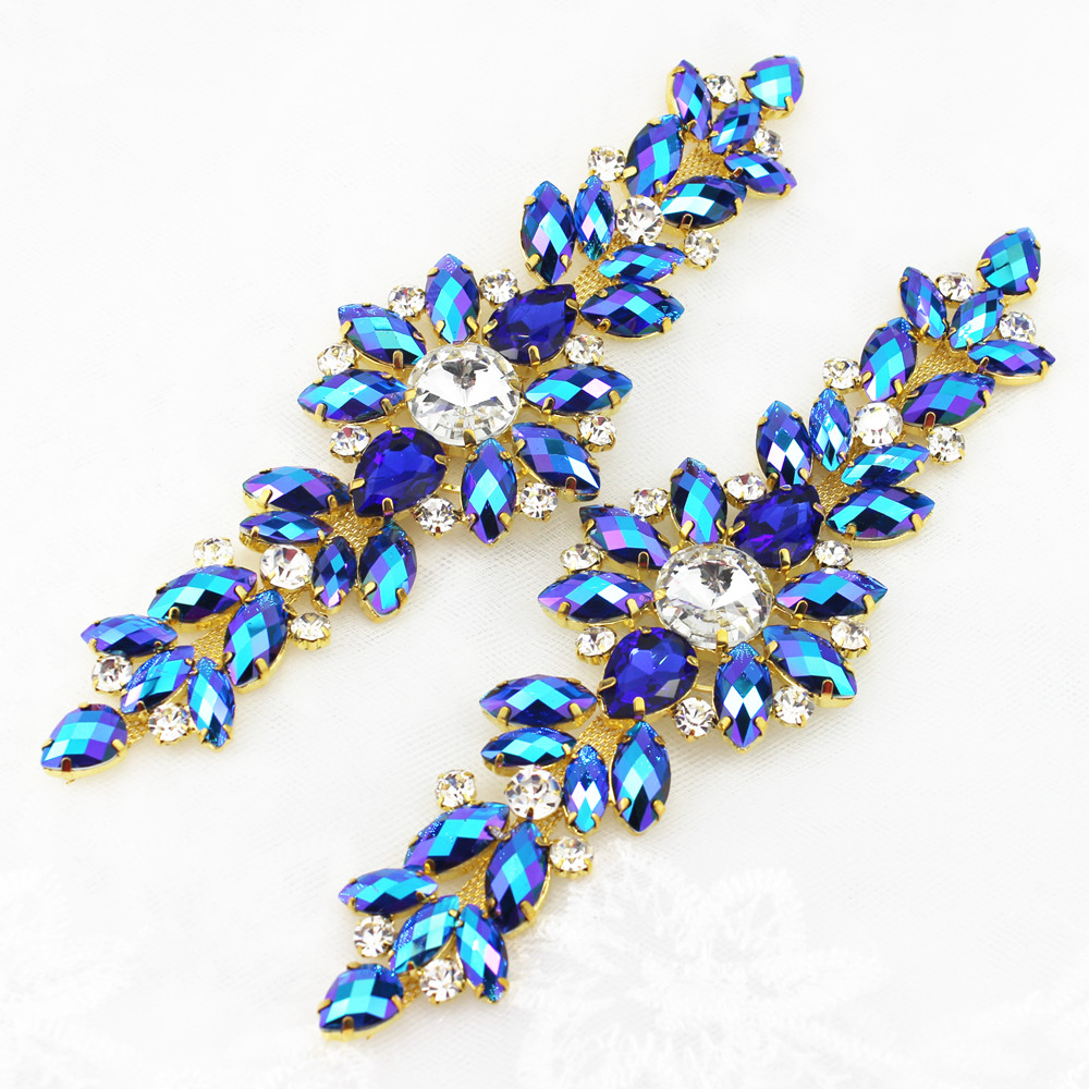Sew On Rhinestone - 18.2X5.5cm AB dikiş suni elmaslı yama