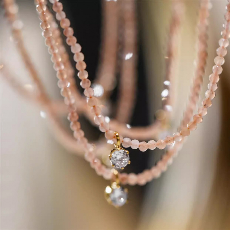 Pearl Trim Chain - Moda Vintage Seksi Zirkon Kolye Kolye