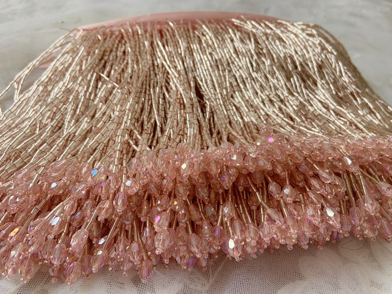 1 Yard yeşil boncuk Fringe püs - Beaded Trim Fringe incelemesi ve fiyatı
