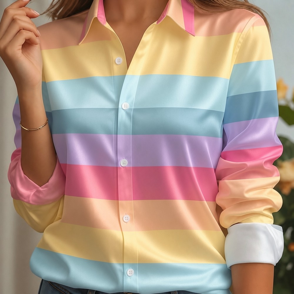 Kadın Saten Yaka Gömlek Pastel - Embellish Knit incelemesi ve fiyatı